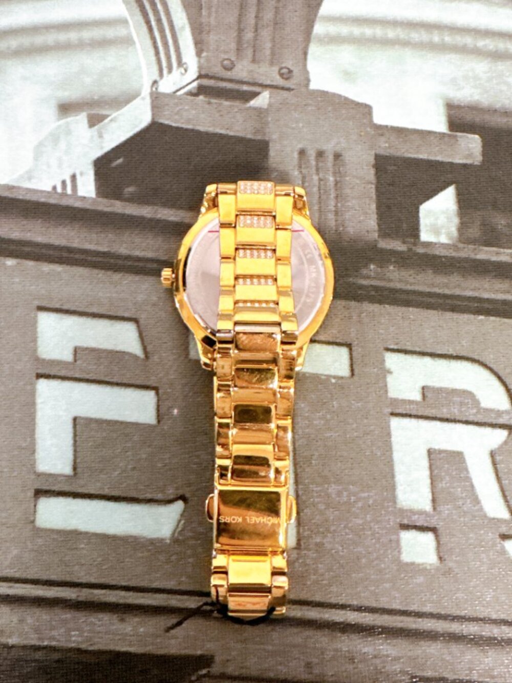 Michael Kors MK4575 Tibby Three-Hand Glitz Gold Steel Strap Watch - Picture 5 of 6